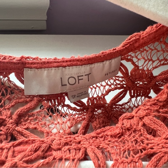 Loft orange blouse with lace detailing - Picture 3 of 3
